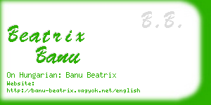 beatrix banu business card